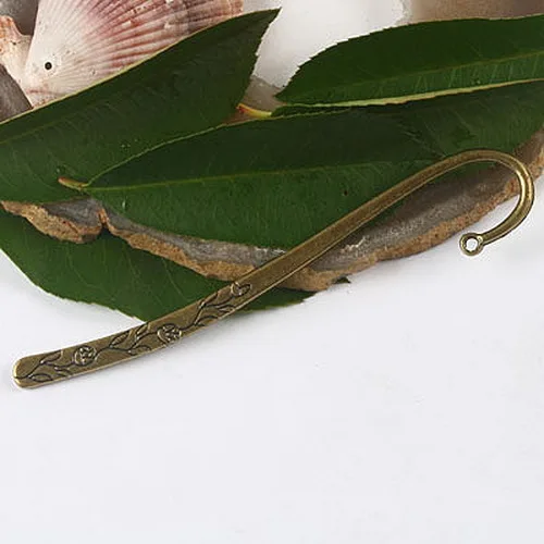 

5pcs antiqued bronze-tone flower veins craft bookmarks h3078