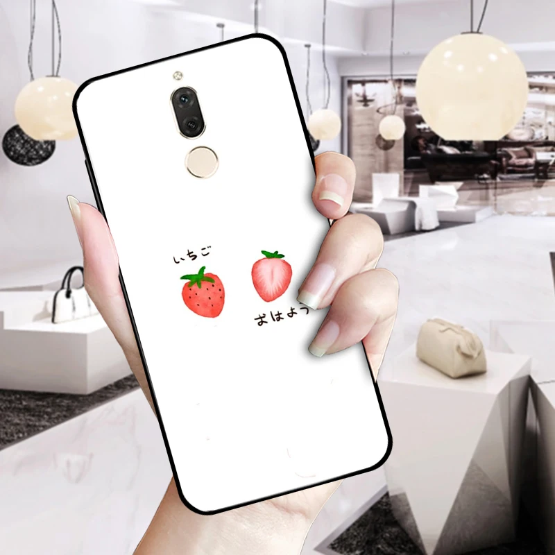 Cute Girl Phone Case For Huawei Maimang 6 Matte Soft Silicone TPU Red Cool Back Cover Lovely Pink Parttern |