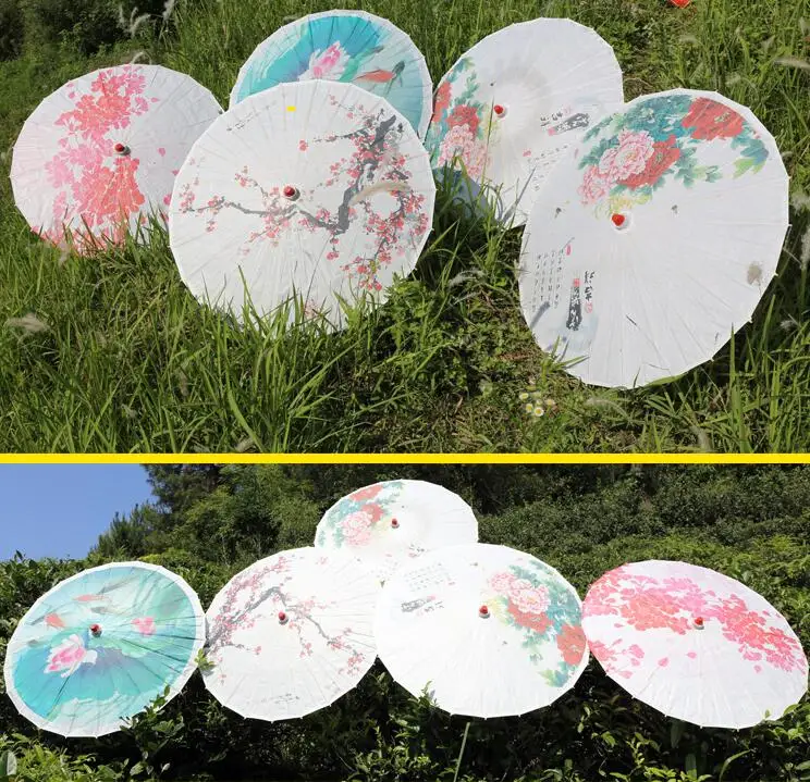 82 см ручной работы смазанный бумажный зонтик бамбуковый деревянный зонт для