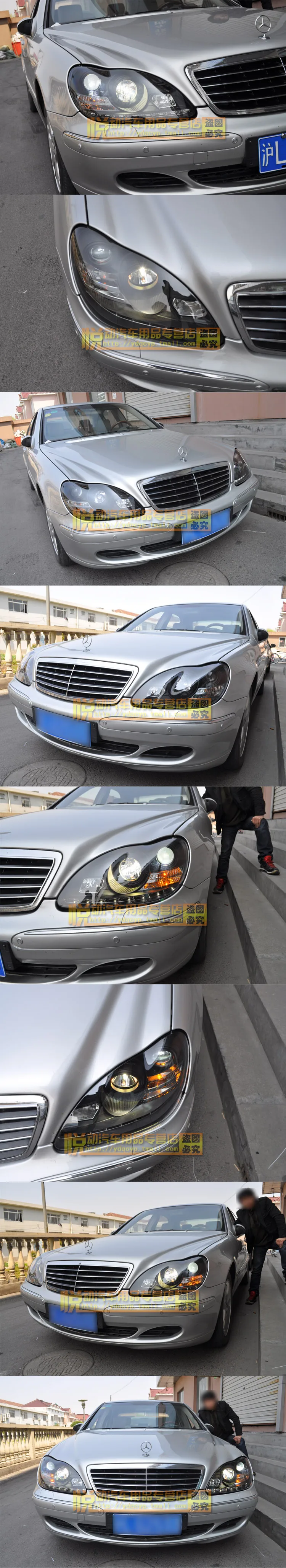 Автомобильный Стайлинг для W220 S280 S320 S500 S600 фары 1998-2007 W220 светодиодный фары DRL Объектив двойной луч H7 HID Xenon bi xenon объектив
