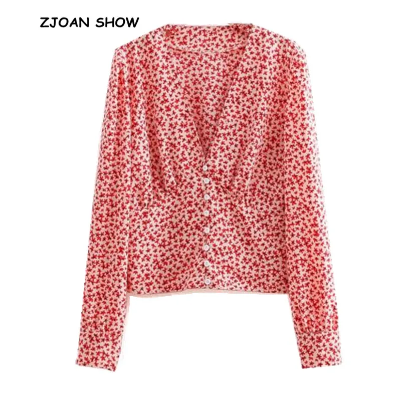 Женская рубашка с глубоким v образным вырезом однобортная приталенная блузка