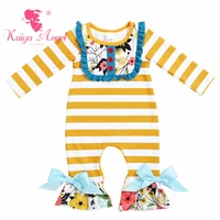 kaiya angel mustard yellow and white flower rompers newborn baby boy girl fall winter long sleeve clothes infant children sets