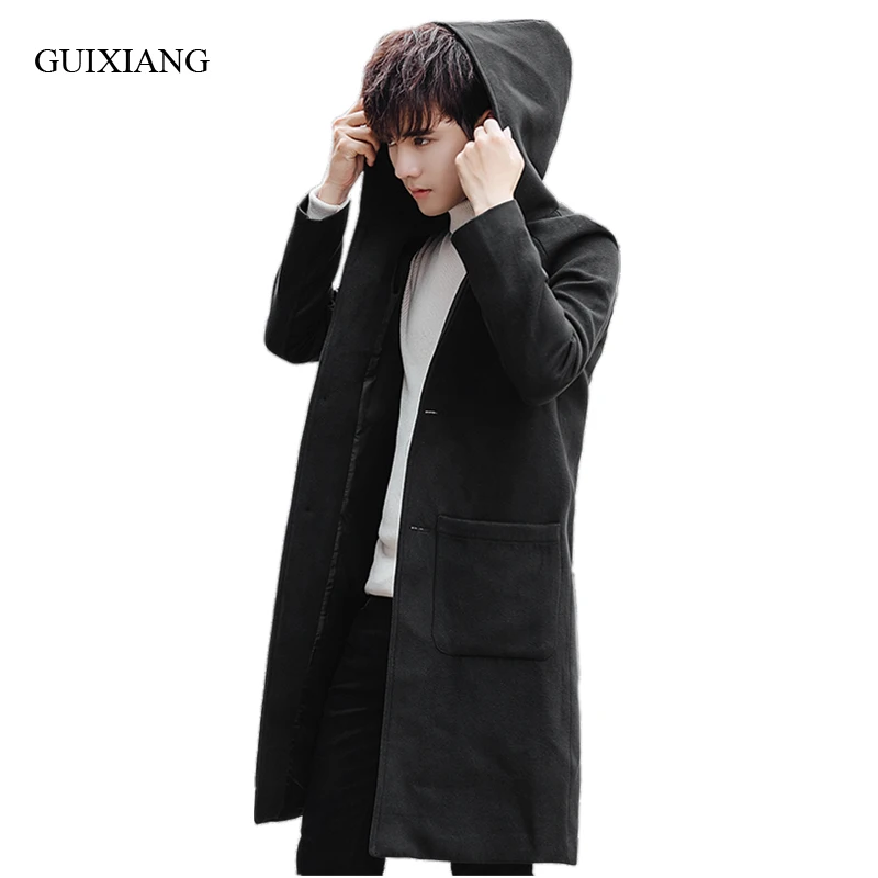 2017 новое поступление осень и зима Стильное мужское изысканное шерстяное пальто