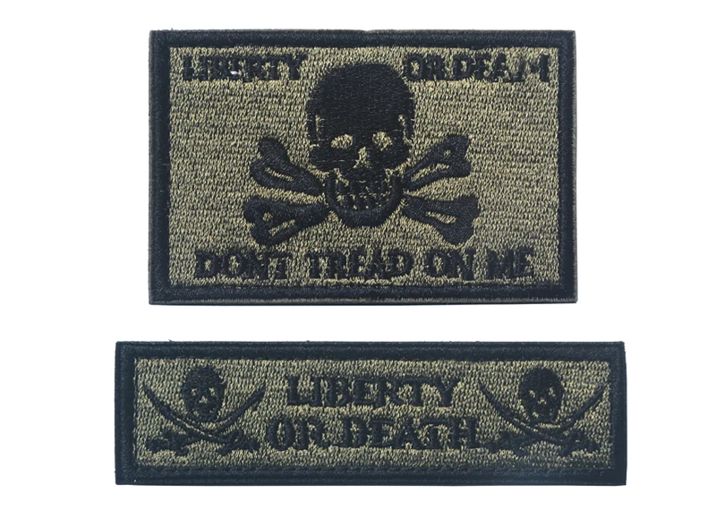 AHYONNIEX 1 комплект 2 шт. Lembroidery Liberty или Death patches Тактическая Военная ткань патч 3D флаг