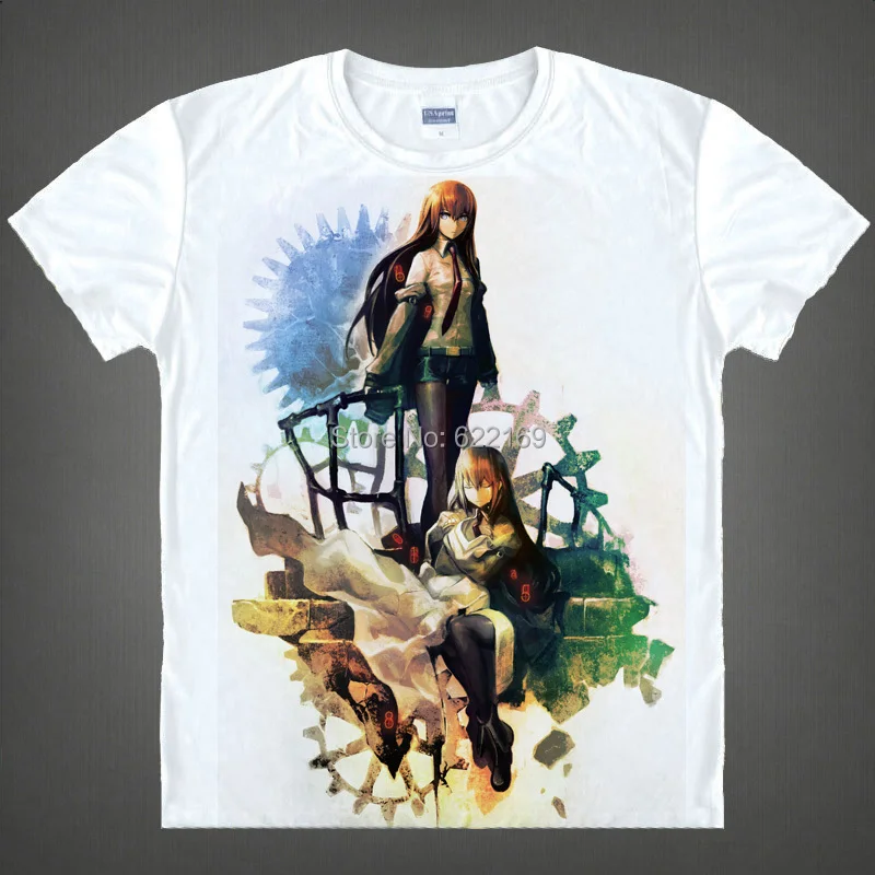 Футболка Steins Gate Kurisu Shiina костюмы для косплея Мужская футболка из японского