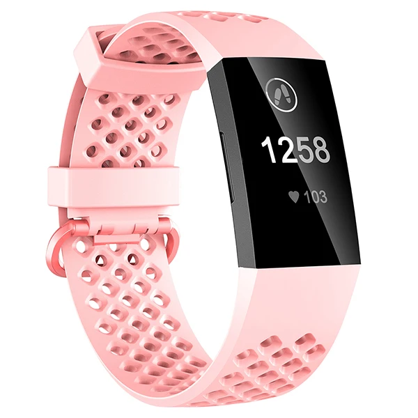Baaletc For Fitbit Charge 3 TPU SmartWatch Band Bracelet Charge 3 Wrist Strap Replacement Sport Band For Fitbit Charge3 - Цвет: Розовый