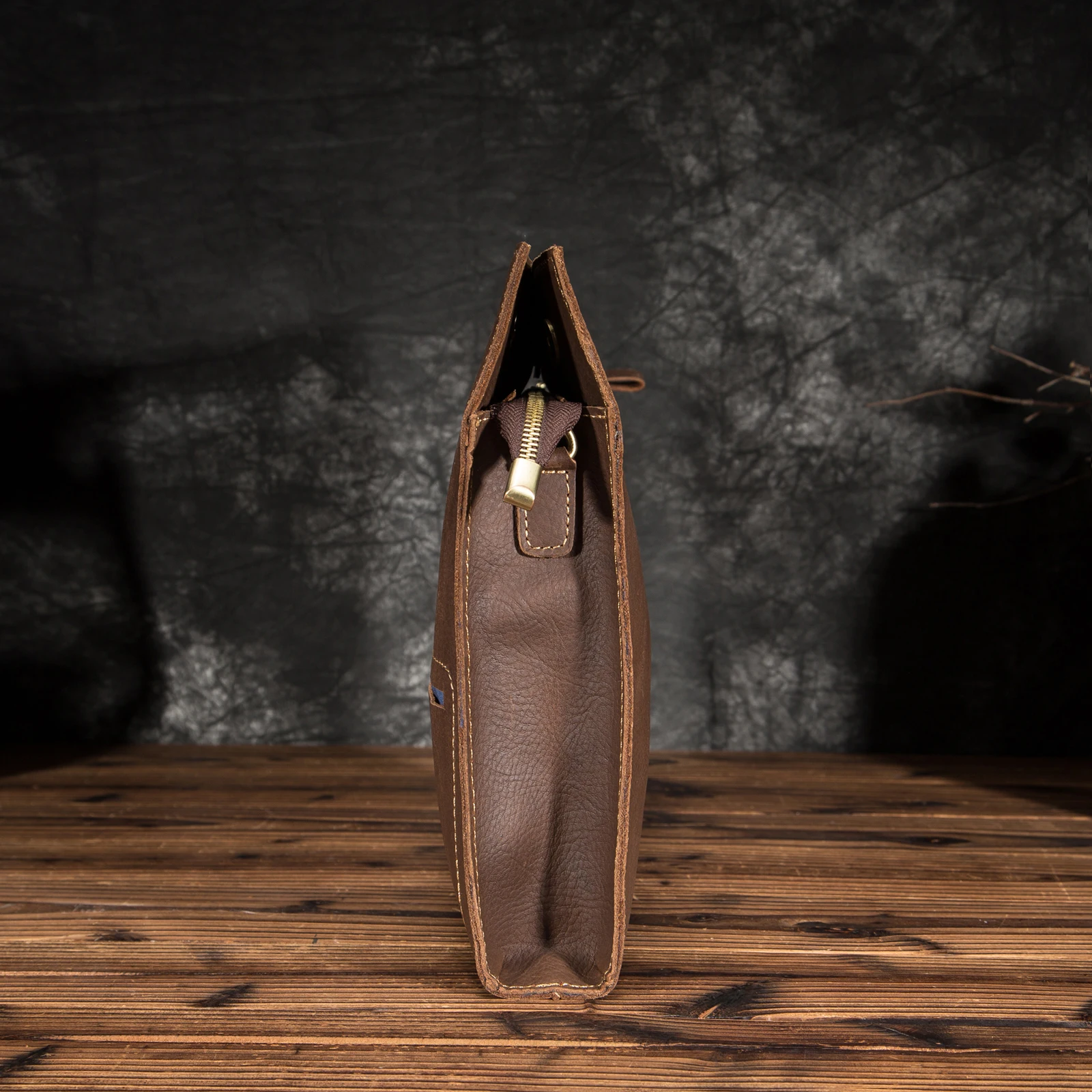 Сумка тоут мужская из кожи Крейзи Хорс дизайнерский Повседневный мессенджер на