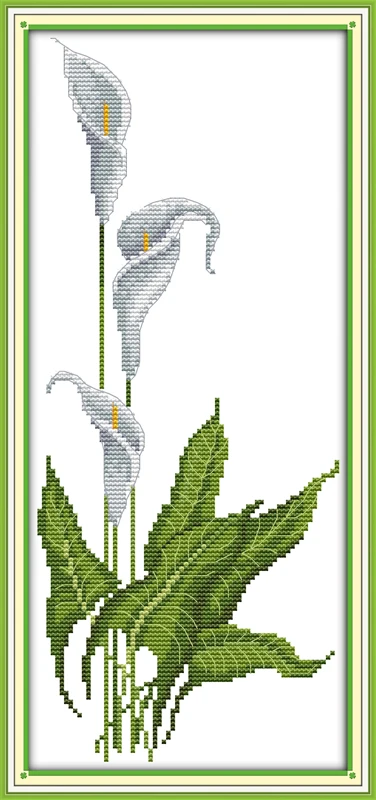Набор для вышивки крестом Alocasia callas 14ct 11ct крестиком на холсте с принтом сделай сам