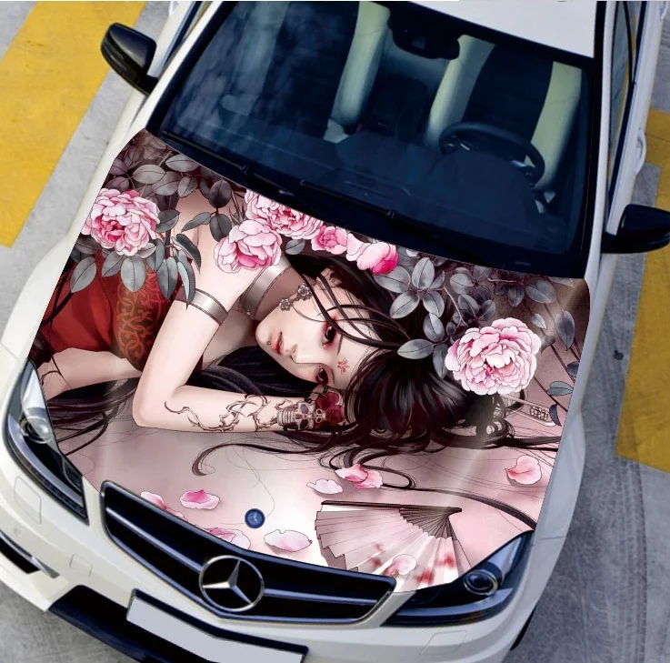 EMS наклейка на голову для автомобиля красивая девочек стильный декор углеродное