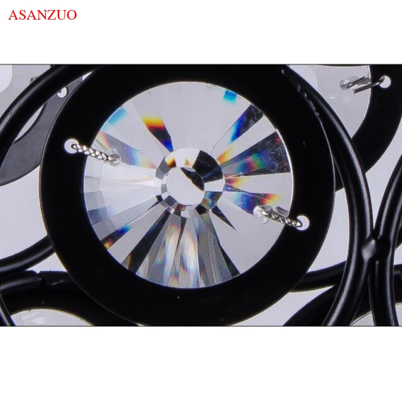 Современная хрустальная потолочная лампа черного и белого цвета декоративный