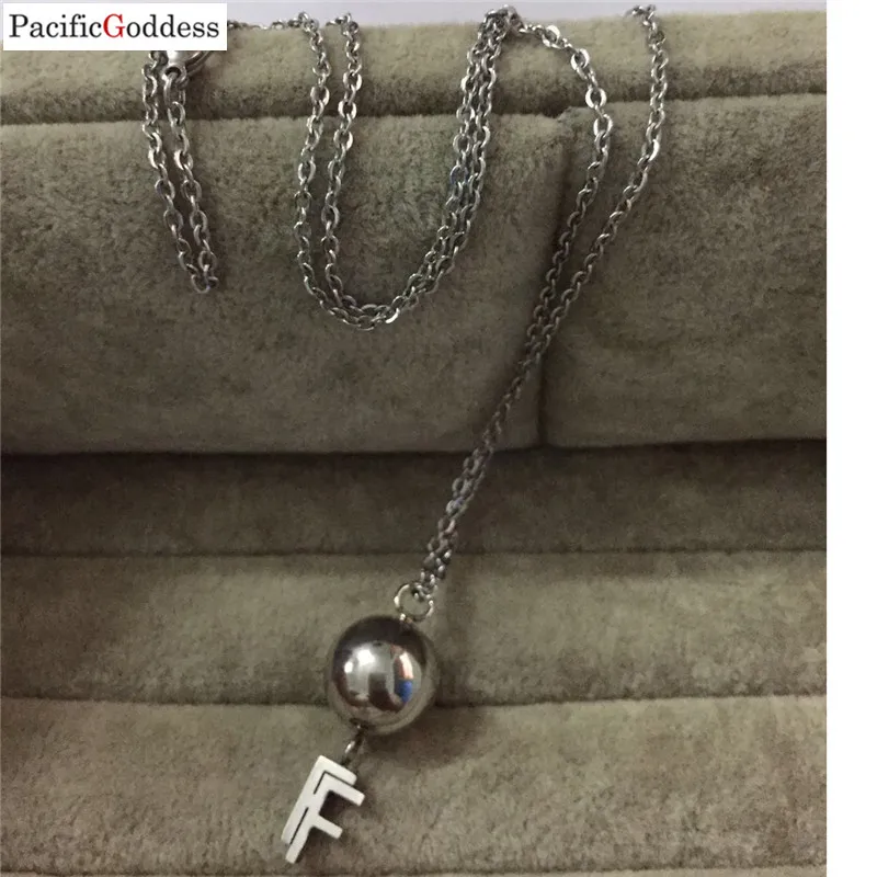 Очень красивое ожерелье из нержавеющей стали большое бисера ожерелья с буквой