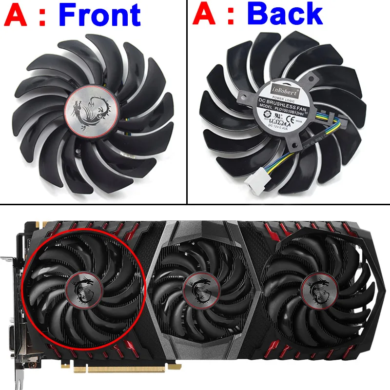 PLD10010B12HH PLD09210B12HH 4Pin кулер вентилятор Замена для MSI GEFORCE GTX 1080 Ti Gaming X Trio видеокарты Охлаждающие вентиляторы