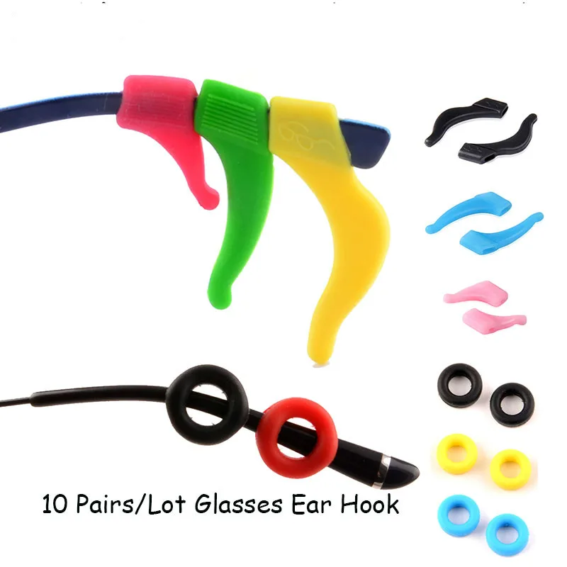 10Pairs/lot Anti Slip Silicone Glasses Ear Hooks For Kids And Adults Round Grips Eyeglasses Sports Temple Tips Soft Ear Hook