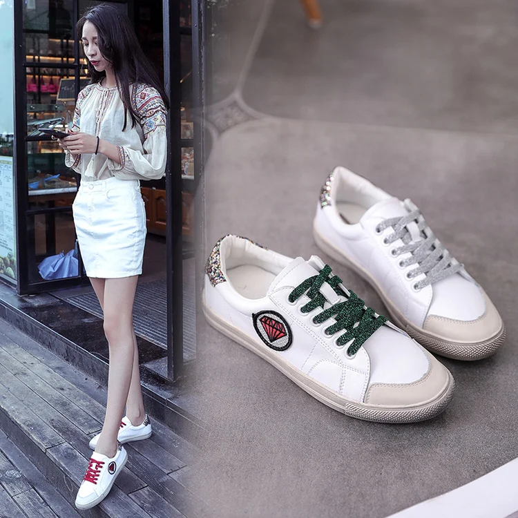 Изысканный персонализированные Дизайн Для женщин обувь 2018 пайетки повседневная