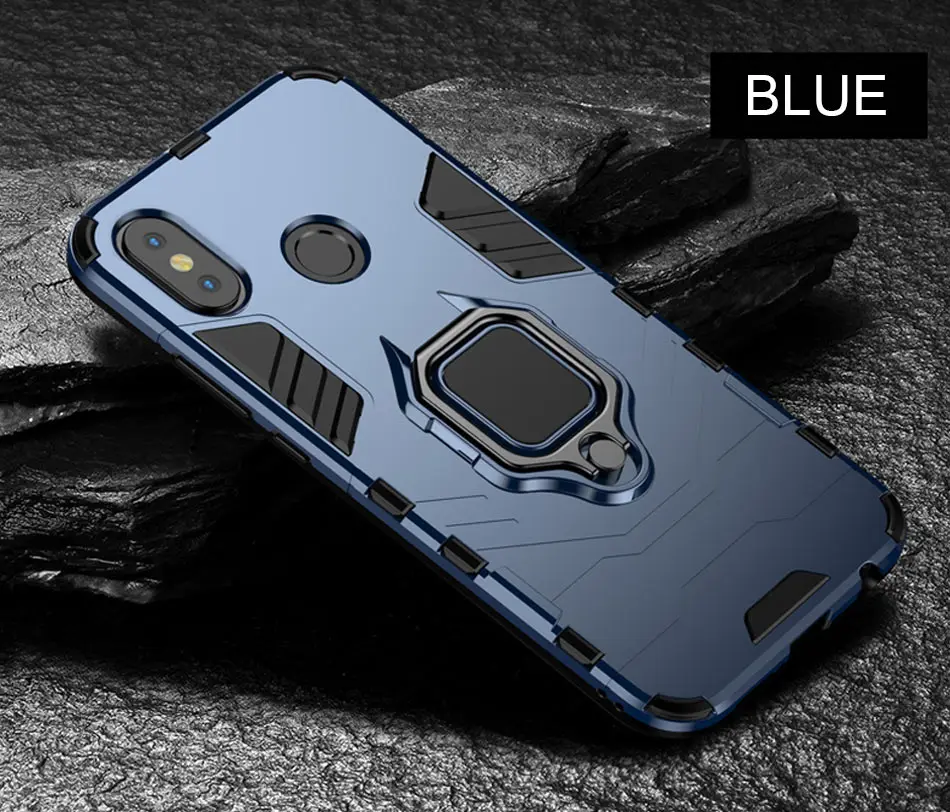 Магнитный чехол с металлическим кольцом для Xiaomi Mi 8 SE A2 A1 полный чехол для телефона чехол для Xiaomi Mi 8 se A1 A2 Роскошная защита накладка на заднюю панель с отделением чехол - Цвет: Blue