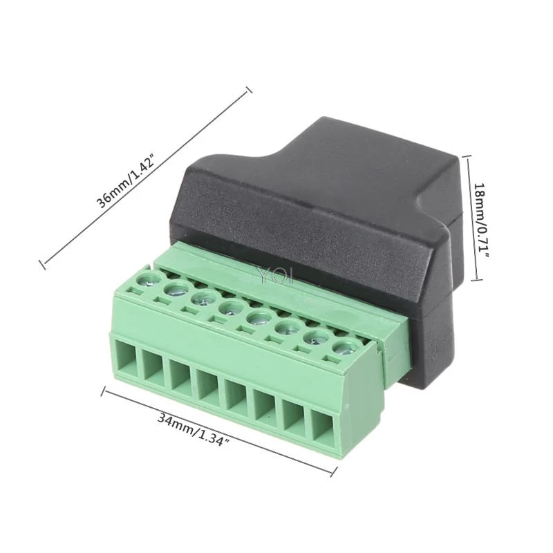 

1 Pc RJ45 Female To Screw Terminal 8 Pin Connector Ethernet Cable Extender Adapter