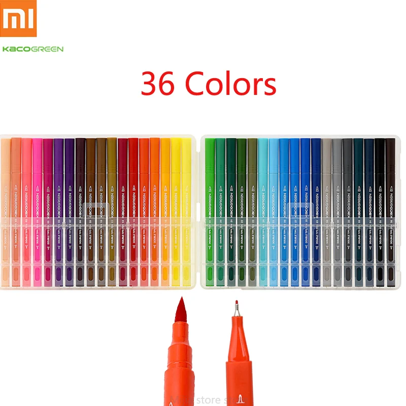 Xiaomi KACO ARTIST 36 цветов двойные кончики акварельные ручки живопись граффити арт Маркеры Набор для рисования нетоксичные безопасные дети H30