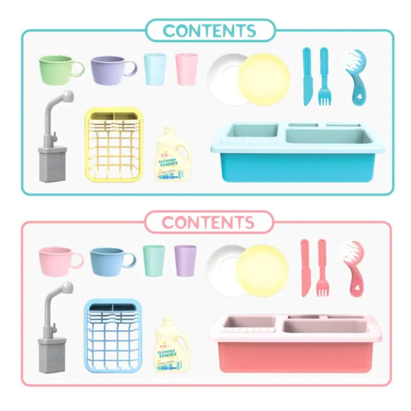 

1Set Plastic Simulation Electric Dishwasher Sink Pretend Play Kitchen Toys Children Kids Puzzle Early Education Toy Birthday Gif