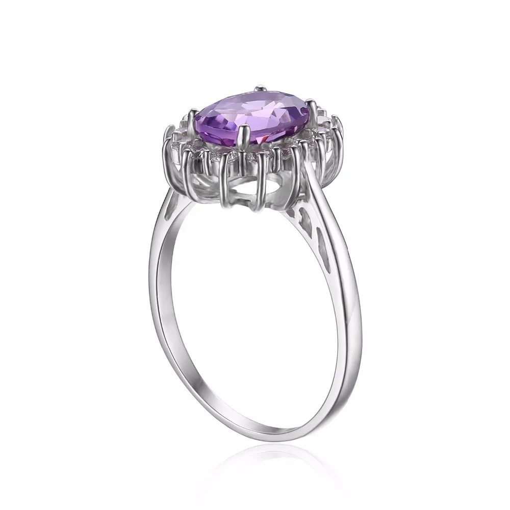 Jewelrypalace Принцесса Диана Уильям Кейт Миддлтон 1.8ct Природный аметист Обручение Halo