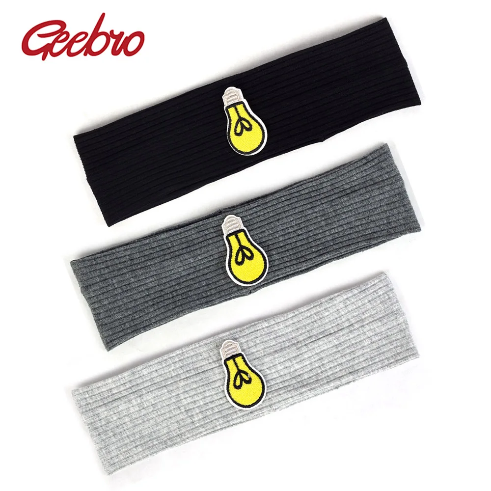 Geebro новые модные ребристые повязки на голову для младенцев вырезанные лампочки