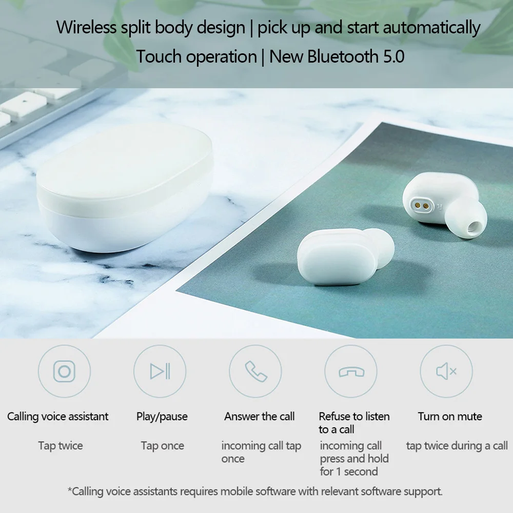 Оригинальные Xiaomi TWS AirDots Bluetooth 5 0 наушники Молодежная версия стерео Беспроводная