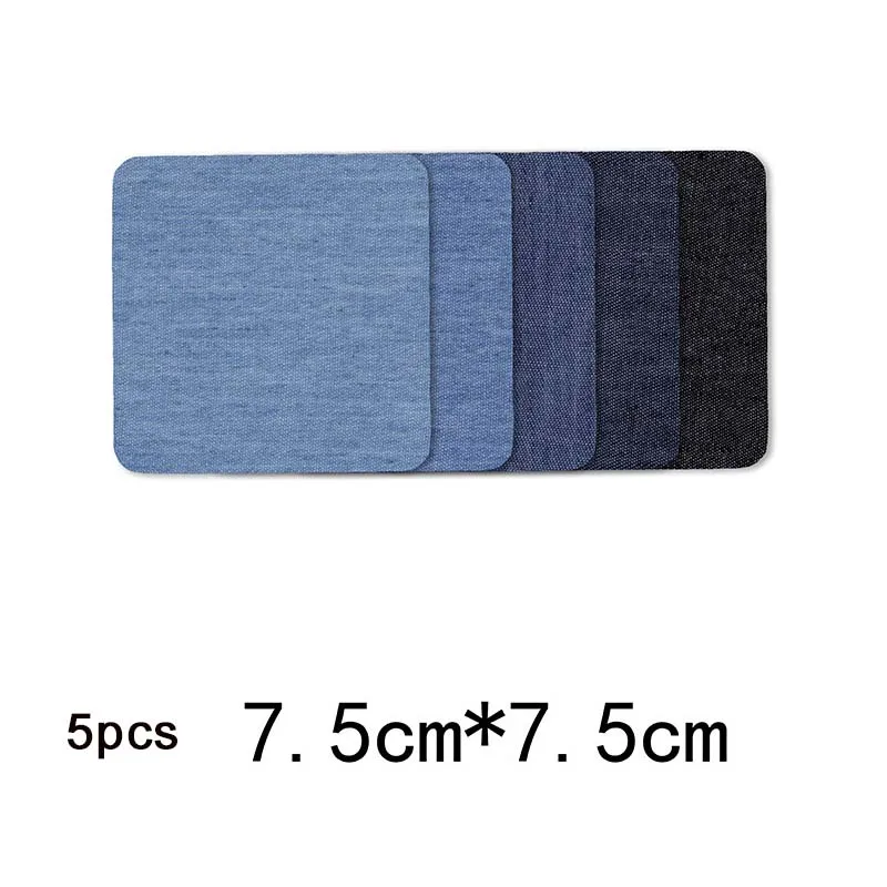 5pcs 7.5x7.5cm 10/5 шт джинсовые нашивки DIY железные на коленях джинсовые нашивки ремонтные штаны для джинсовой одежды и джинсовые штаны Одежда швейная ткань - Цвет: 5pcs 7.5x7.5cm