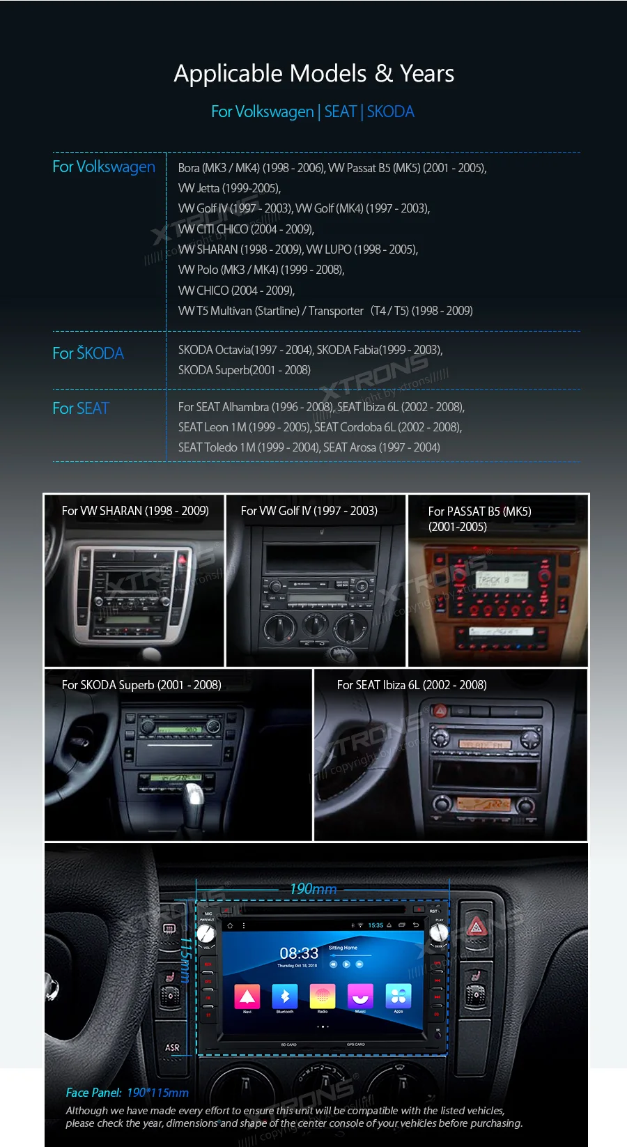 XTRONS " сенсорный экран автомобильный dvd-плеер на основе Android RCA gps навигация для Фольксваген Бора Гольф MK4 LUPO CHICO для сиденья для SKODA