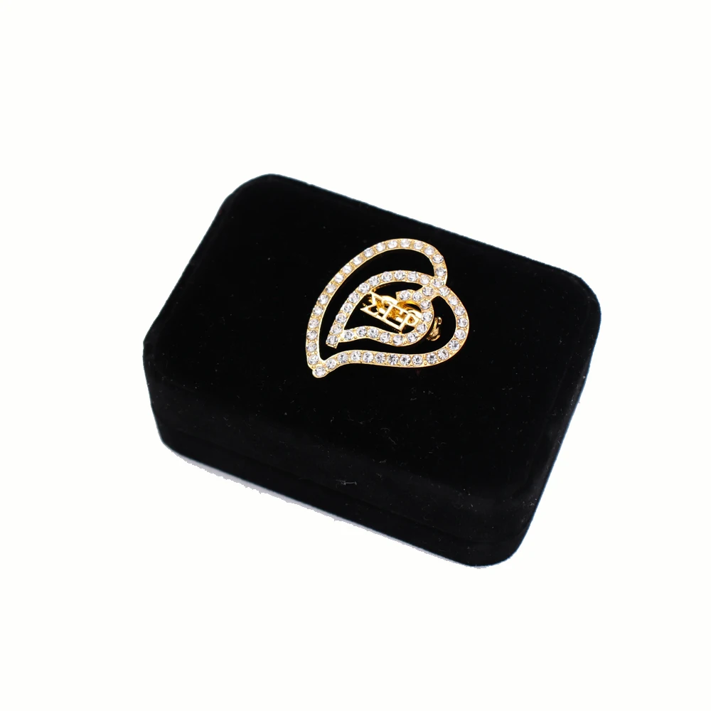 Двойная носовая брошь золотая белая Хрустальная греческая буква Sigma Gamma Rho |