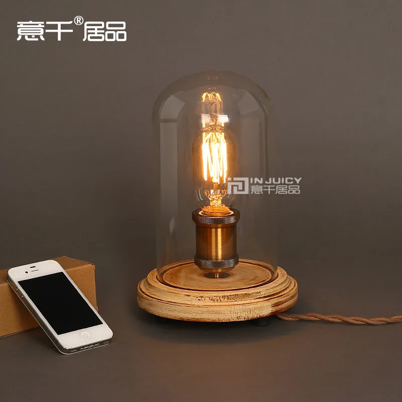 Винтажный промышленный Настольный светильник стеклянная лампа Эдисона