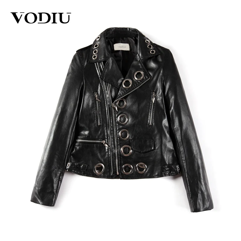 Vodiu куртка пальто для женщин из искусственной кожи осень открытая Veste молнии топ