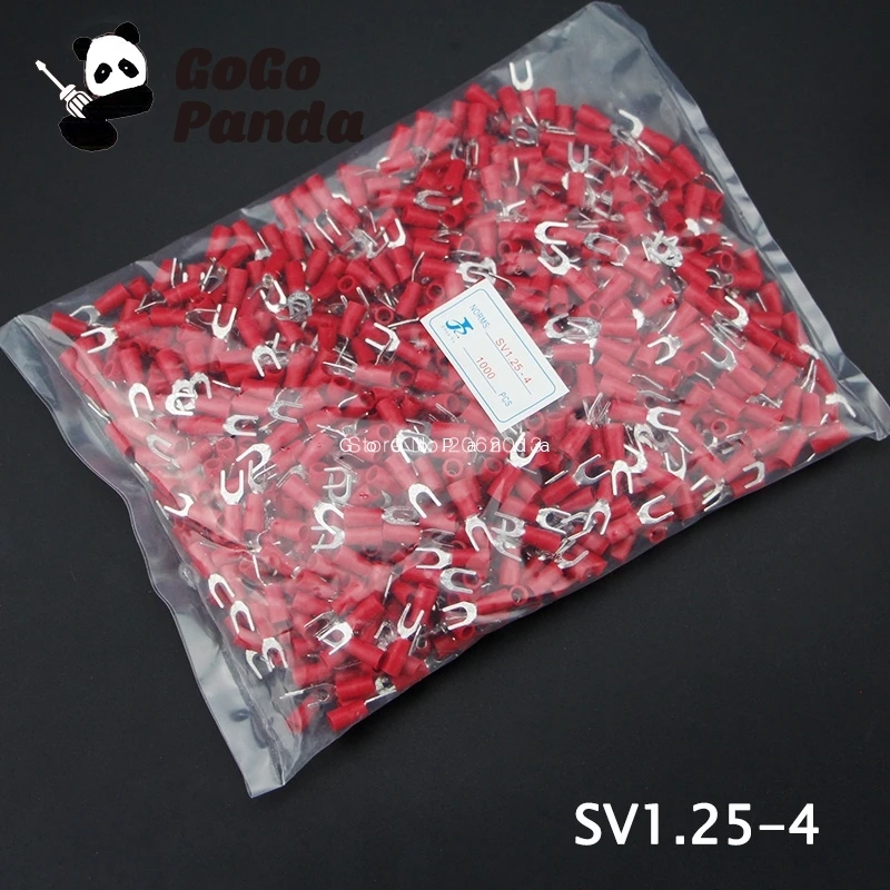 1000 шт. SV1.25 (3 4 5 6) изолированные Проводные клеммы электрические наконечники