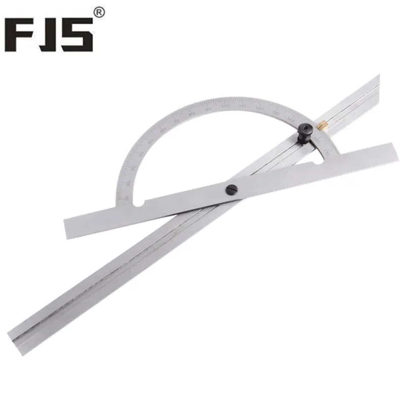FJS угловая линейка 200*400 мм регулируемый транспортир из нержавеющей стали угломер