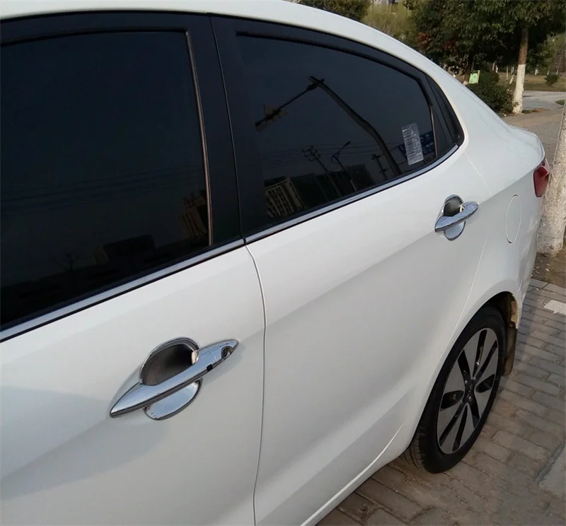 

ABS Chrome Car Door Handle Cover Trim With Smart Entry Buttons For KIA K2 RIO Sedan 2011 2012 2013 2014 2015 Auto Car-Styling