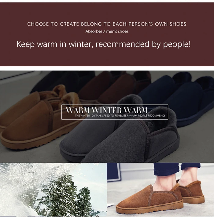 Winter Hot Sale Warm Men Cotton Slippers Shoes Big Size 36-45 Winter Wrapped Heel Home Slippers Men With Fur Mans footwear