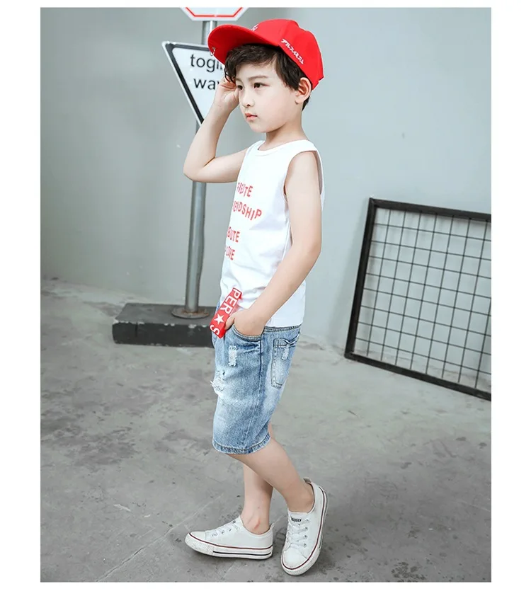 Комплект одежды для мальчиков хлопковая майка и шорты повседневная одежда