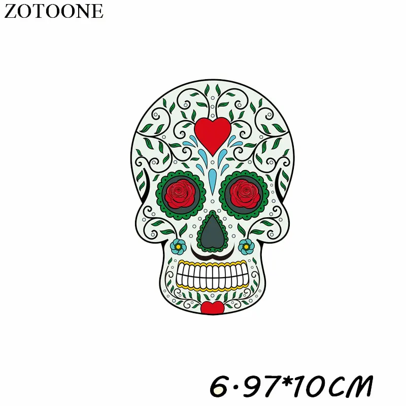 Нашивки ZOTOONE для одежды с изображением сахара черепа термотрансферные нашивки