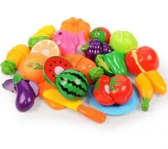 18pcs Детский игровой домик, игрушка для фруктов, пластиковые овощи, кухонные игрушки, классические детские игрушки, ролевые развивающие игрушки - Цвет: 18pcs