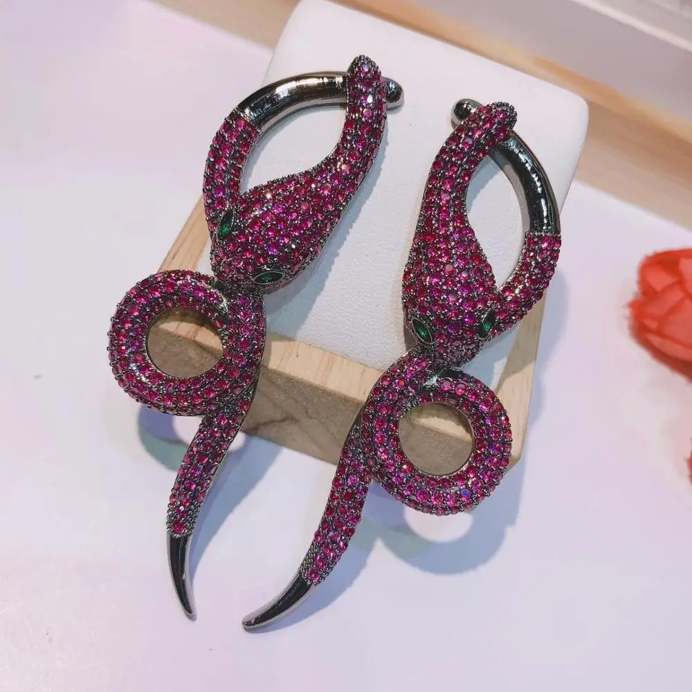 Роскошные блестящие серьги HIBRIDE в форме змеи с цирконом класса ААА 2019