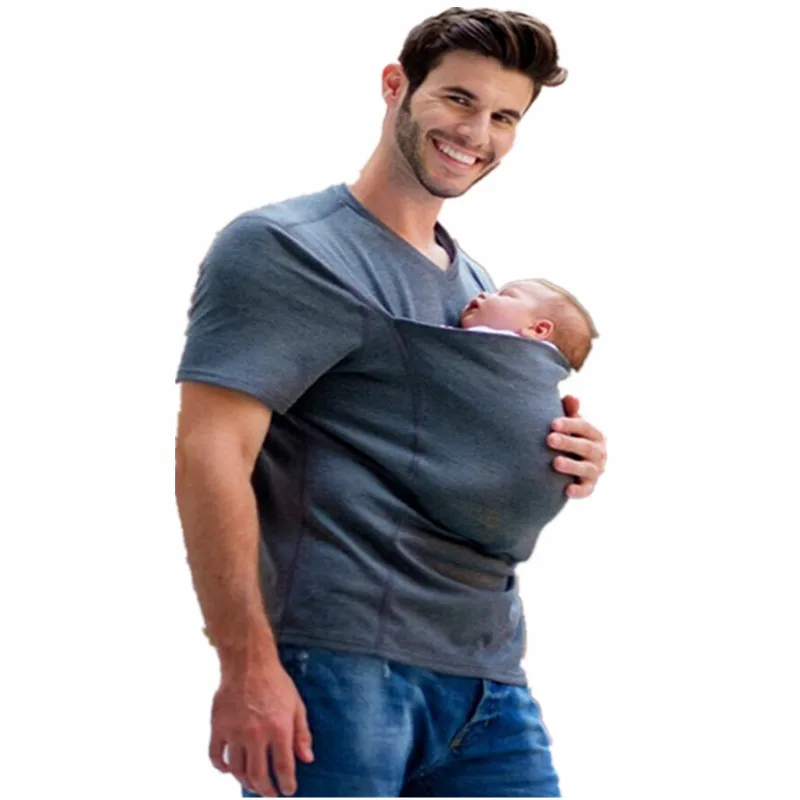 

Summer Maternity Short T Shirt Pregnancy Clothes For Pregnant Women Kangaroo Multifunction Tops Mom Papa Dad Outdoor Clothing