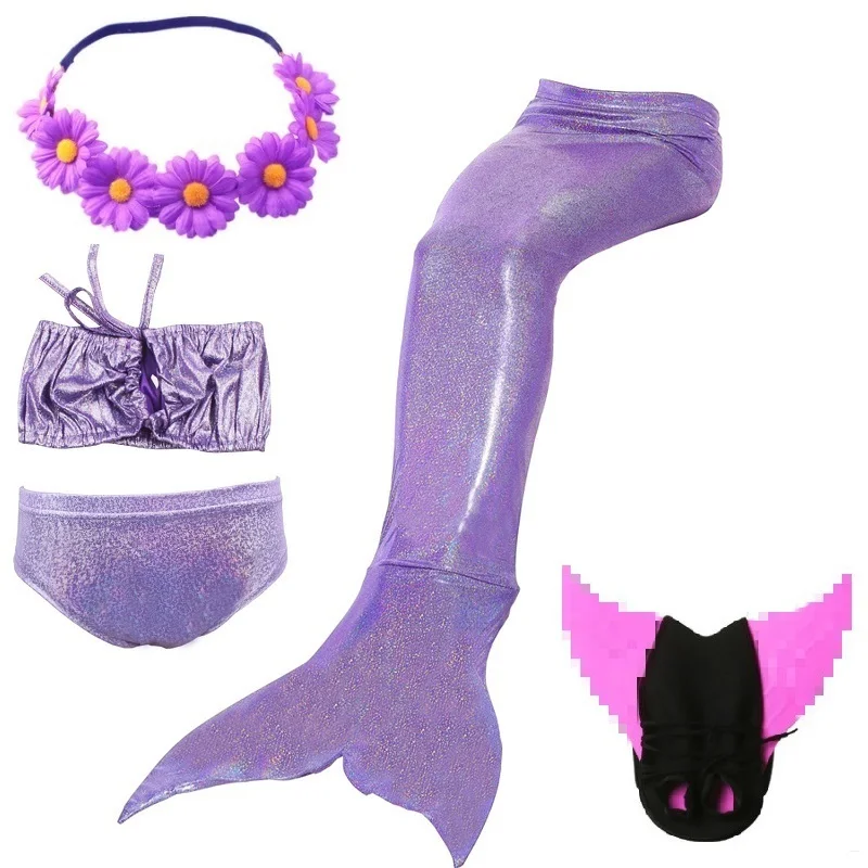 Детские Моноласты для девочек Вечерние костюмы плавания с хвостом русалки