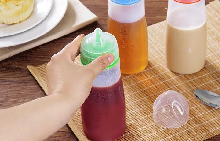 Вращающаяся крышка бутылки соуса баночки для специй пластиковая бутылка масла