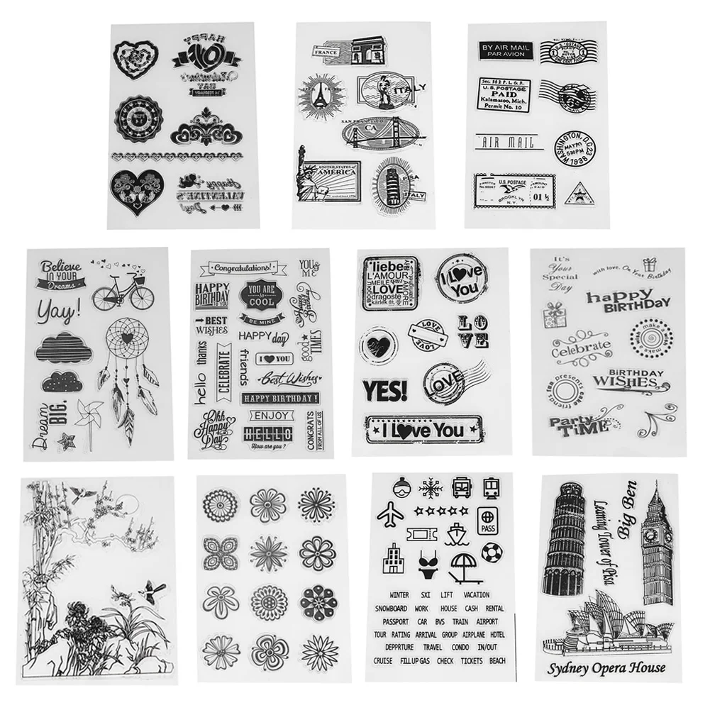 Прозрачный Штамп для рукоделия силиконовые уплотнения скрапбукинга карты