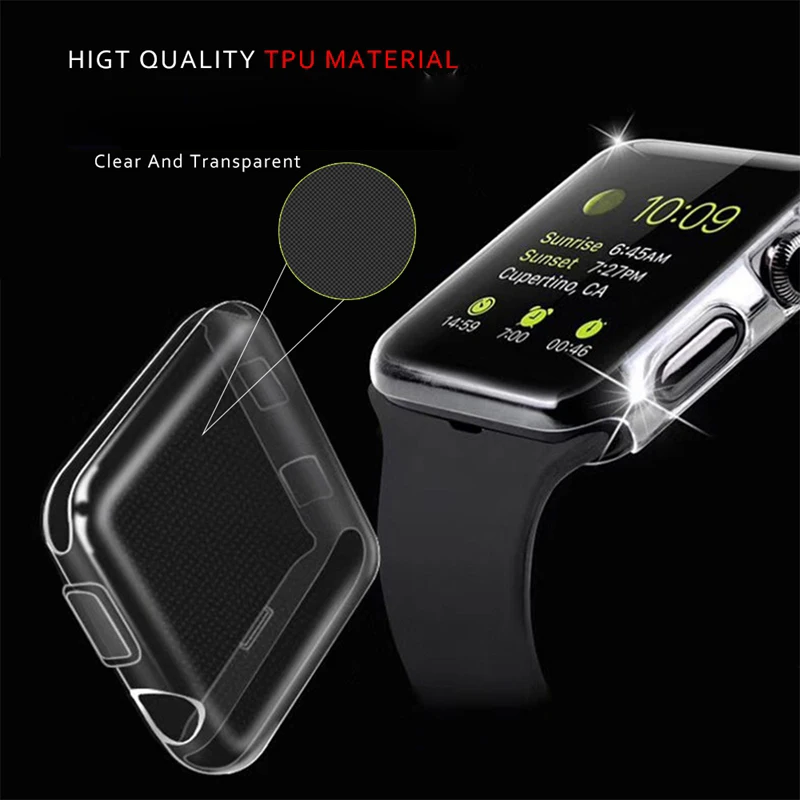 Мягкий и тонкий чехол для Apple Watch мягкий из тпу 38 мм/42 мм iWatch защитный серии 3 2 |