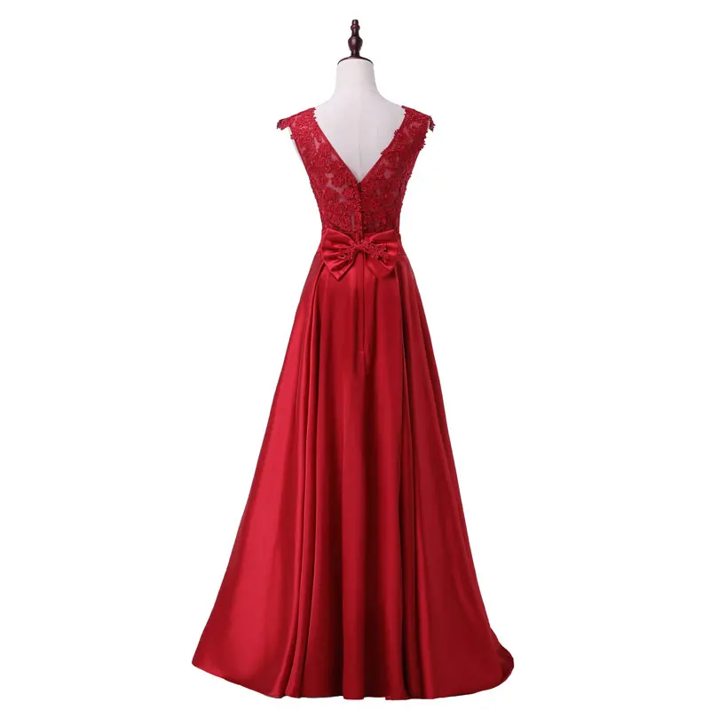 Модное Элегантное платье подружки невесты простой сатин темно розовый стиль