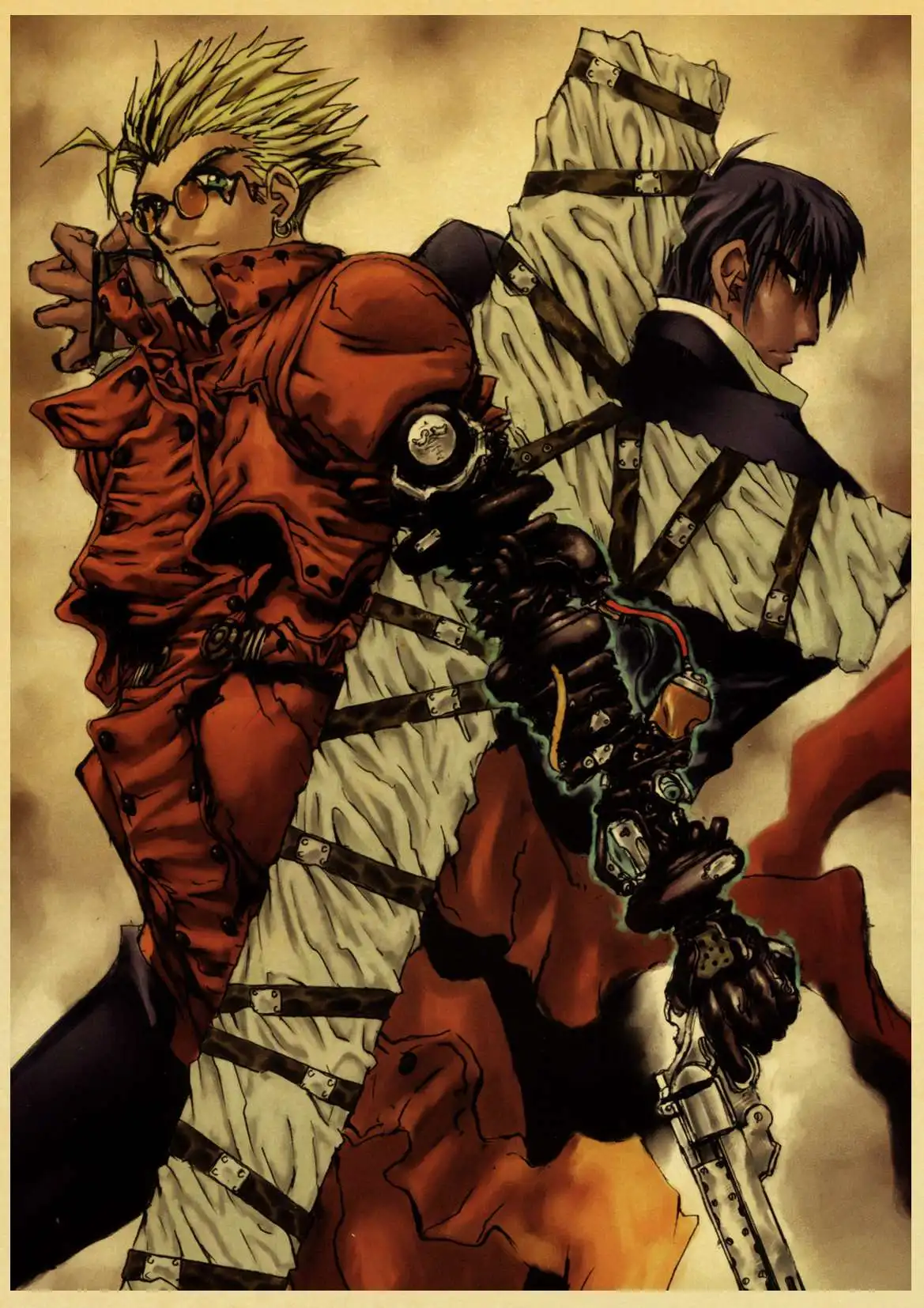 T015 Trigun аниме Ретро плакат стикер бар настенные наклейки декоративные настенные украшения дома - Цвет: T015