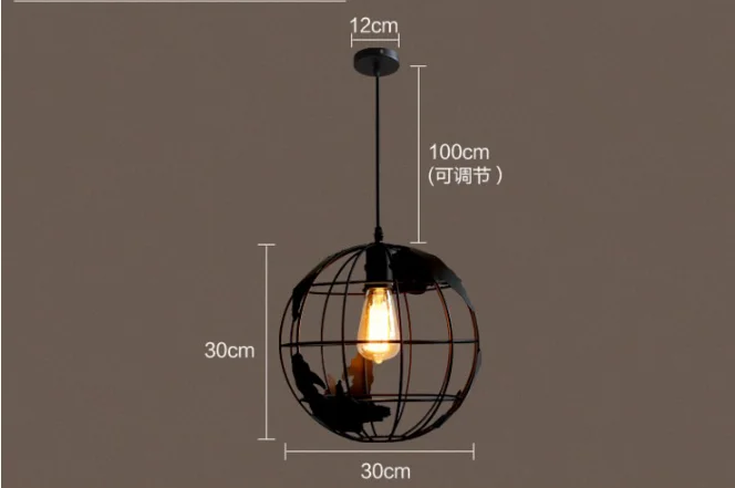 American industry style retro black white pendant lamp E27 vintage droplight for dining room kitchen restaurant | Освещение