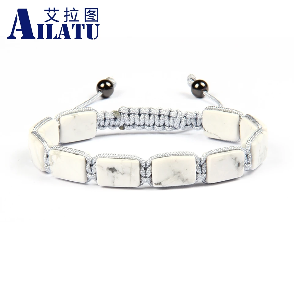 Ailatu оптовая продажа 10 шт./лот Высокое качество 8x12 мм Белый Howlite мраморный камень