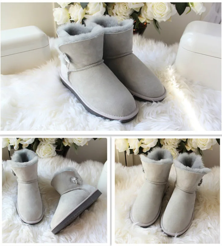 Новинка; зимние ботинки из натуральной овечьей кожи; натуральный мех; Botas Mujer; Коллекция года; Натуральная шерсть; теплые зимние ботинки; Модные женские ботильоны