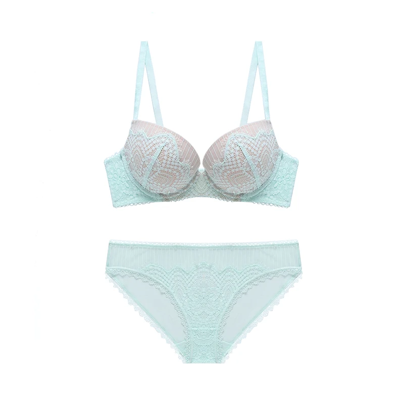 Plus Size C D Cup Ultrathin Underwear Set Sexy Bra Women Transparent Sets Lace Embroidery Lingerie Gray Brassiere 12334 | Женская одежда