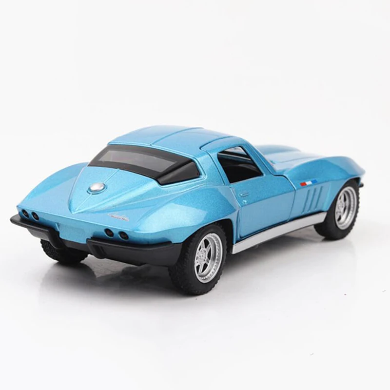 

15.3CM 1:32 Scale Metal Alloy Blue Color Chevrolet Corvette C2 Racing Car Pull Back Diecast Vehicles Model Toys For Children